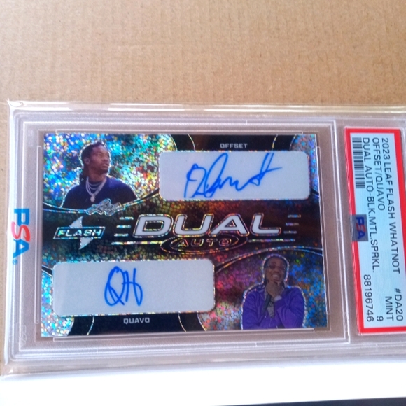 🎤📀Offset/Quavo "Dual Auto 1/2 - Black Metal/Sparkle Insert" Slab📀🎤 - Picture 6 of 6